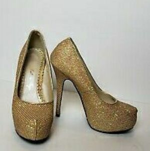 Bettie Page champagne heels